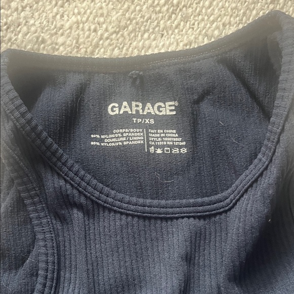 Garage Navy Ribbed Tank Top - Picture 2 of 3